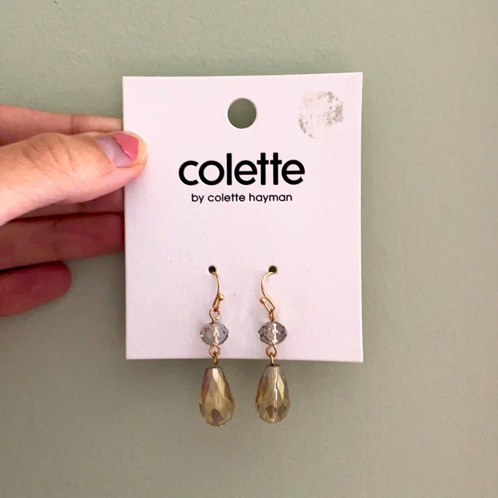 Double bead dangling earrings